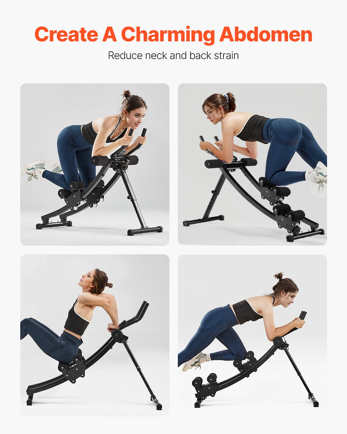 Gym Equipment & Accessories: VEVOR AB Workout Machine Equipment Home Gym Core Abdominal Trainers Dual-track