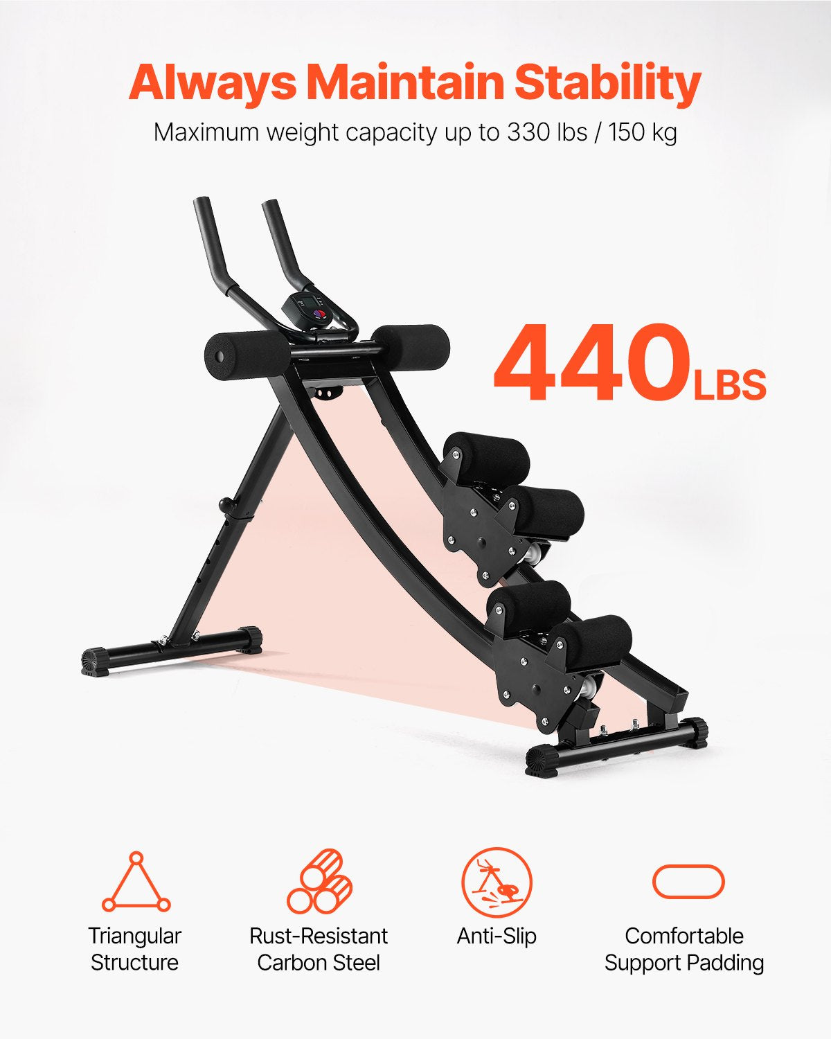 Gym Equipment & Accessories: VEVOR AB Workout Machine Equipment Home Gym Core Abdominal Trainers Dual-track