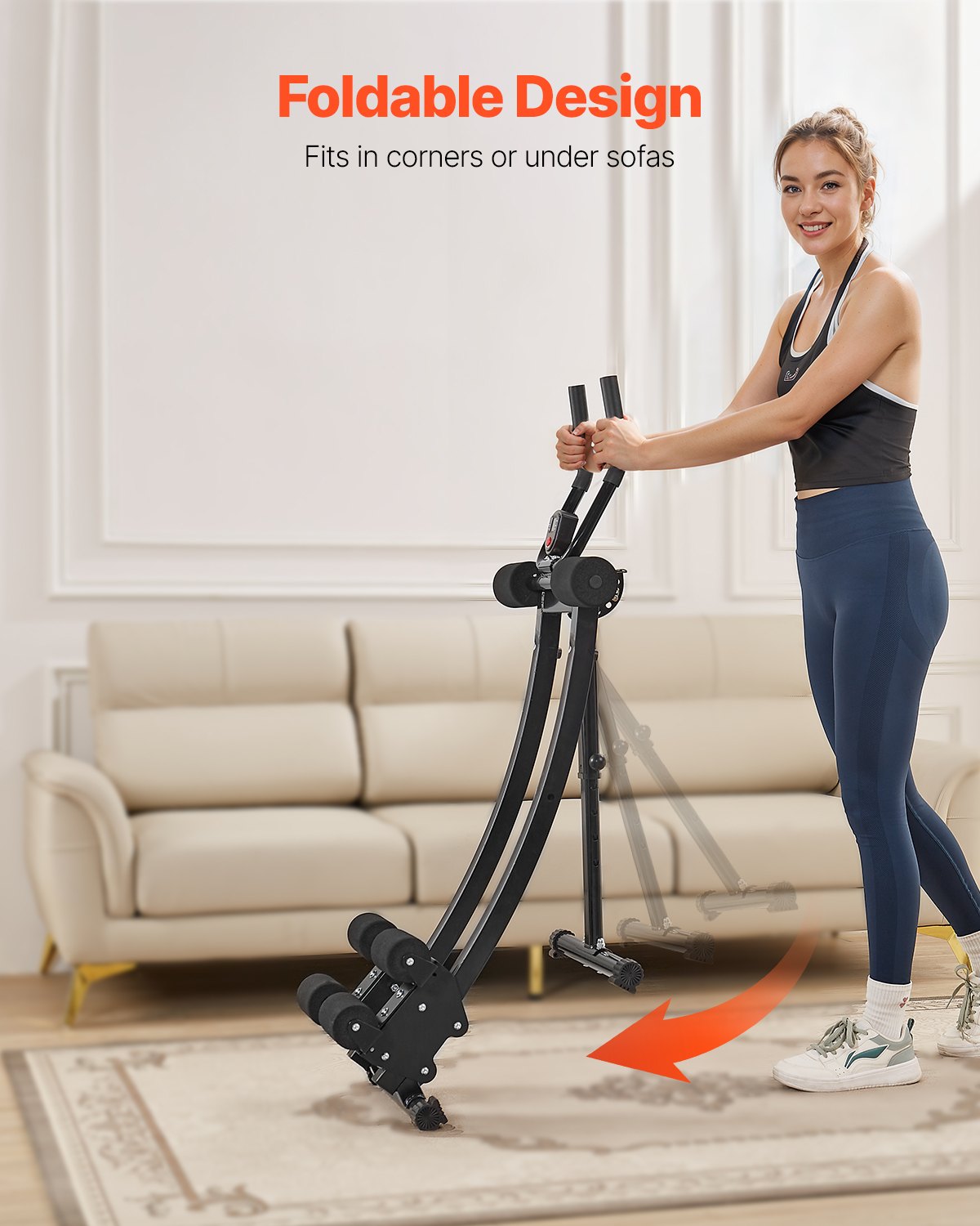 Gym Equipment & Accessories: VEVOR AB Workout Machine Equipment Home Gym Core Abdominal Trainers Dual-track