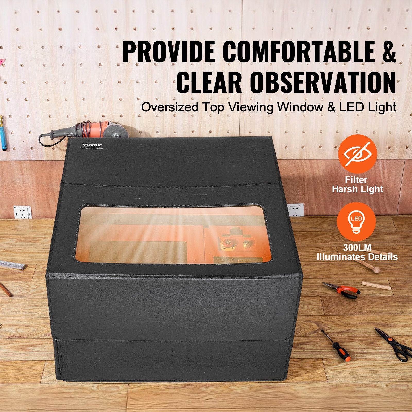 Audio Accessories: VEVOR Laser Engraver Enclosure 800 x 800 x 500 mm Fireproof Protective Cover