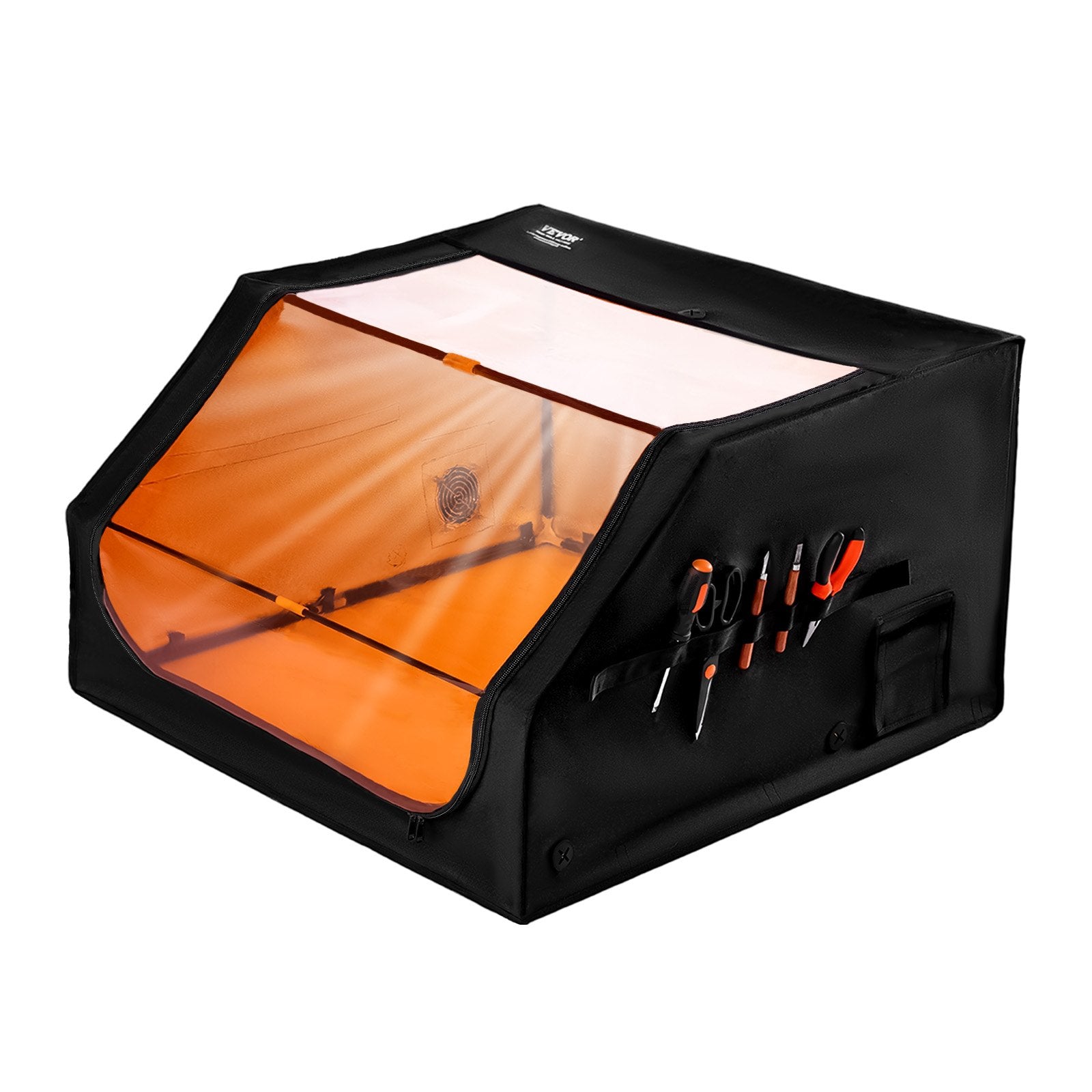 Laser Engraver Enclosure, 800 x 800 x 500 mm, Flame Retardant and Fireproof Protective Cover, with Exhaust Fan and Pipe, Insulates Smoke, Noise and Eye Protection, Fits for Most Laser Engraver
