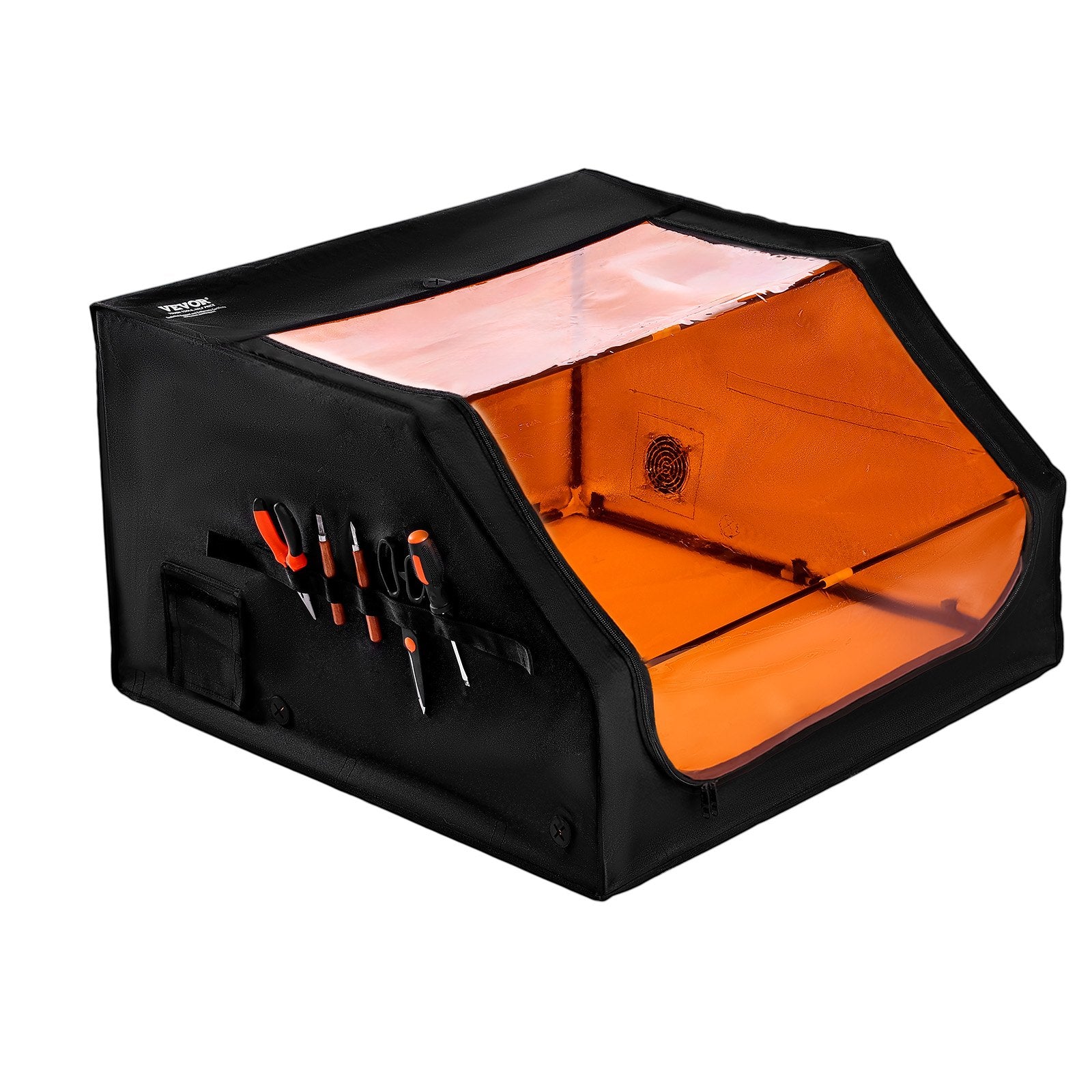 Laser Engraver Enclosure, 800 x 800 x 500 mm, Flame Retardant and Fireproof Protective Cover, with Exhaust Fan and Pipe, Insulates Smoke, Noise and Eye Protection, Fits for Most Laser Engraver