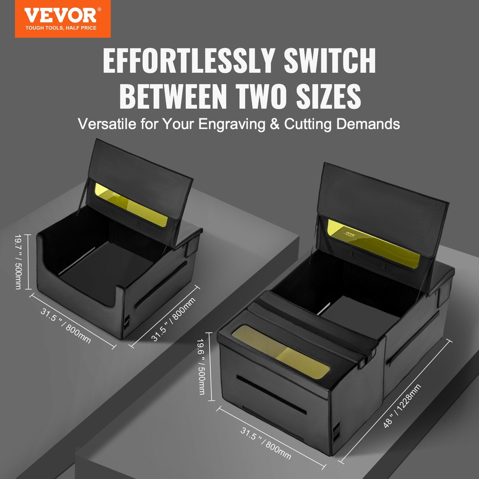 Audio Accessories: VEVOR Laser Engraver Enclosure 1228 x 800 x 500 mm Fireproof Protective Cover