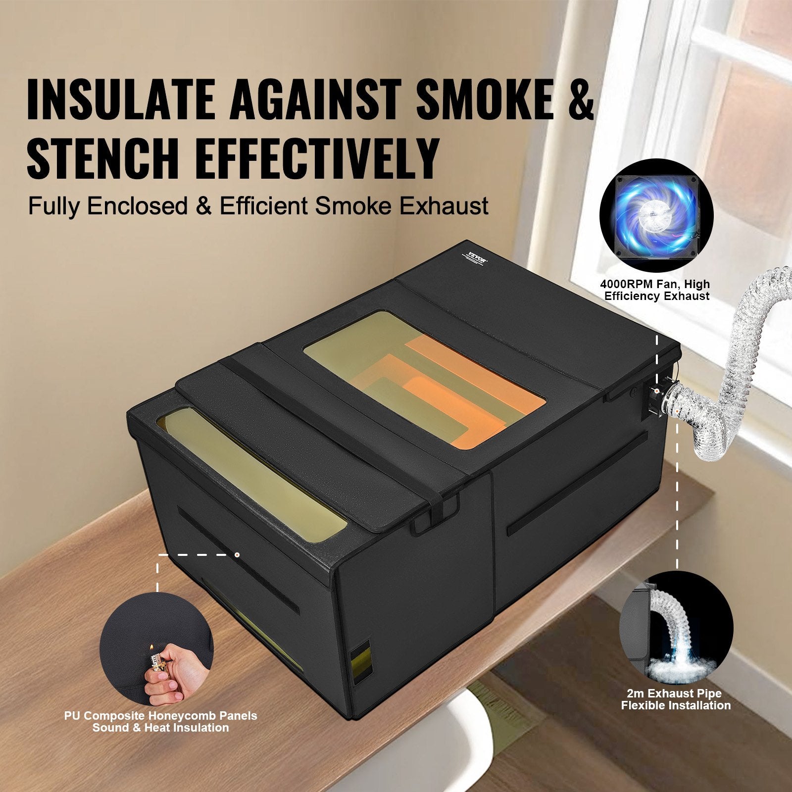 Audio Accessories: VEVOR Laser Engraver Enclosure 1228 x 800 x 500 mm Fireproof Protective Cover