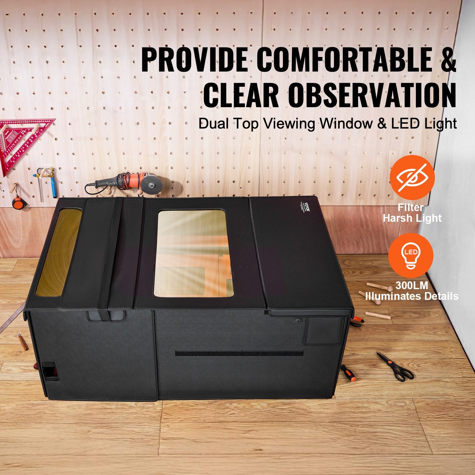 Audio Accessories: VEVOR Laser Engraver Enclosure 1228 x 800 x 500 mm Fireproof Protective Cover