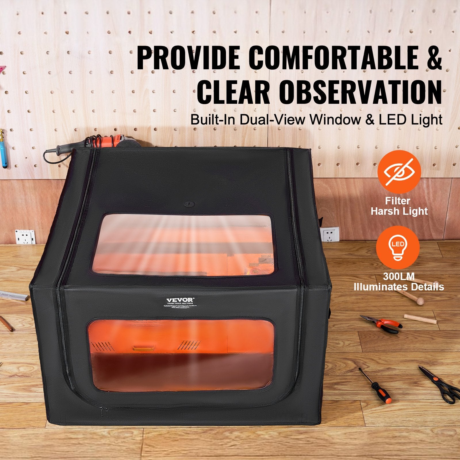 Audio Accessories: VEVOR Laser Engraver Enclosure 800 x 800 x 500 mm Fireproof Protective Cover