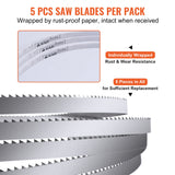 Heating Pads: VEVOR Band Saw Blade, 1650*16*0.56mm, 5 PCS/Pack Meat Bandsaw Blades for Replacement, Carbon Steel Blade, Meat Cutting Blade Wrapped by Rust-Proof Paper, Fit for Commercial Bone Saw Machines