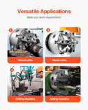 Tool Sockets: VEVOR 6-Jaw Lathe Chuck, 6 Inch (160 mm), Self-Centering Chuck with D1-4 Cam Lock Backing Plate, 0.12-5.71 in (3-145 mm) Clamping Range with T-wrench Screws, HT300 Material, for Wood Metal Lathe