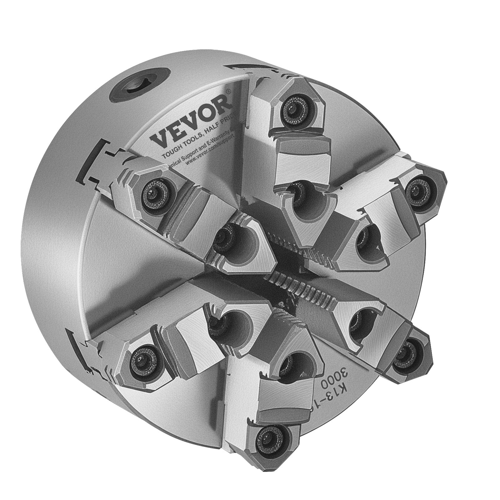 Tool Sockets: VEVOR 6-Jaw Lathe Chuck, 6 Inch (160 mm), Self-Centering Chuck with D1-4 Cam Lock Backing Plate, 0.12-5.71 in (3-145 mm) Clamping Range with T-wrench Screws, HT300 Material, for Wood Metal Lathe