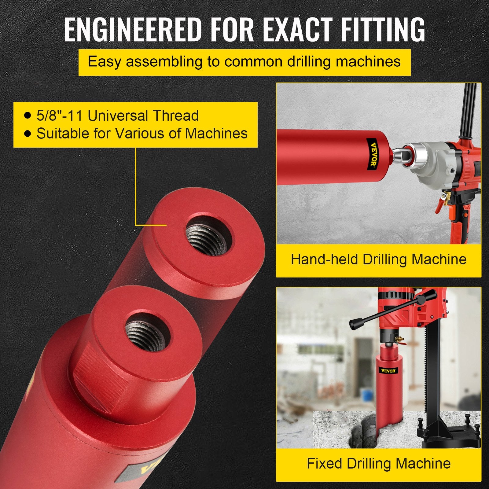 Saw Accessories: VEVOR Dry Diamond Core Drill 2.5"/ 63mm Dia. Hole Cutter for Concrete Masonry