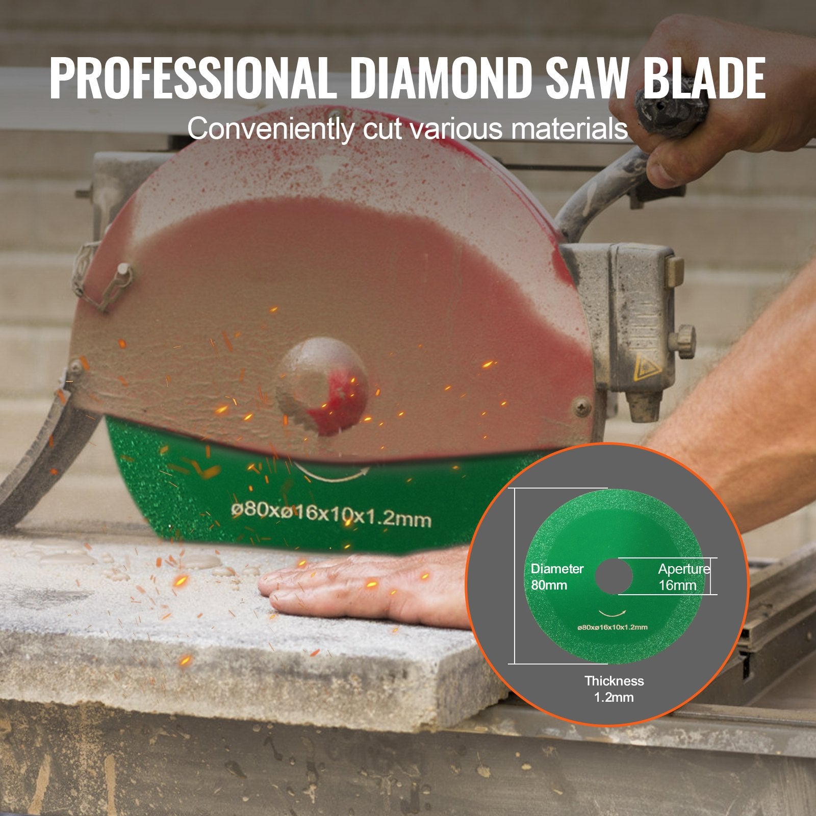 Drill & Screwdriver Accessories: VEVOR Core Drill Bit, 4.25" Wet Diamond Core Drill Bits, 14" Drilling Depth Concrete Core Drill Bit with Saw Blade, 1-1/4"-7 Inner Thread, Laser Welding, Diamond Wet Coring Bit for Concrete Brick