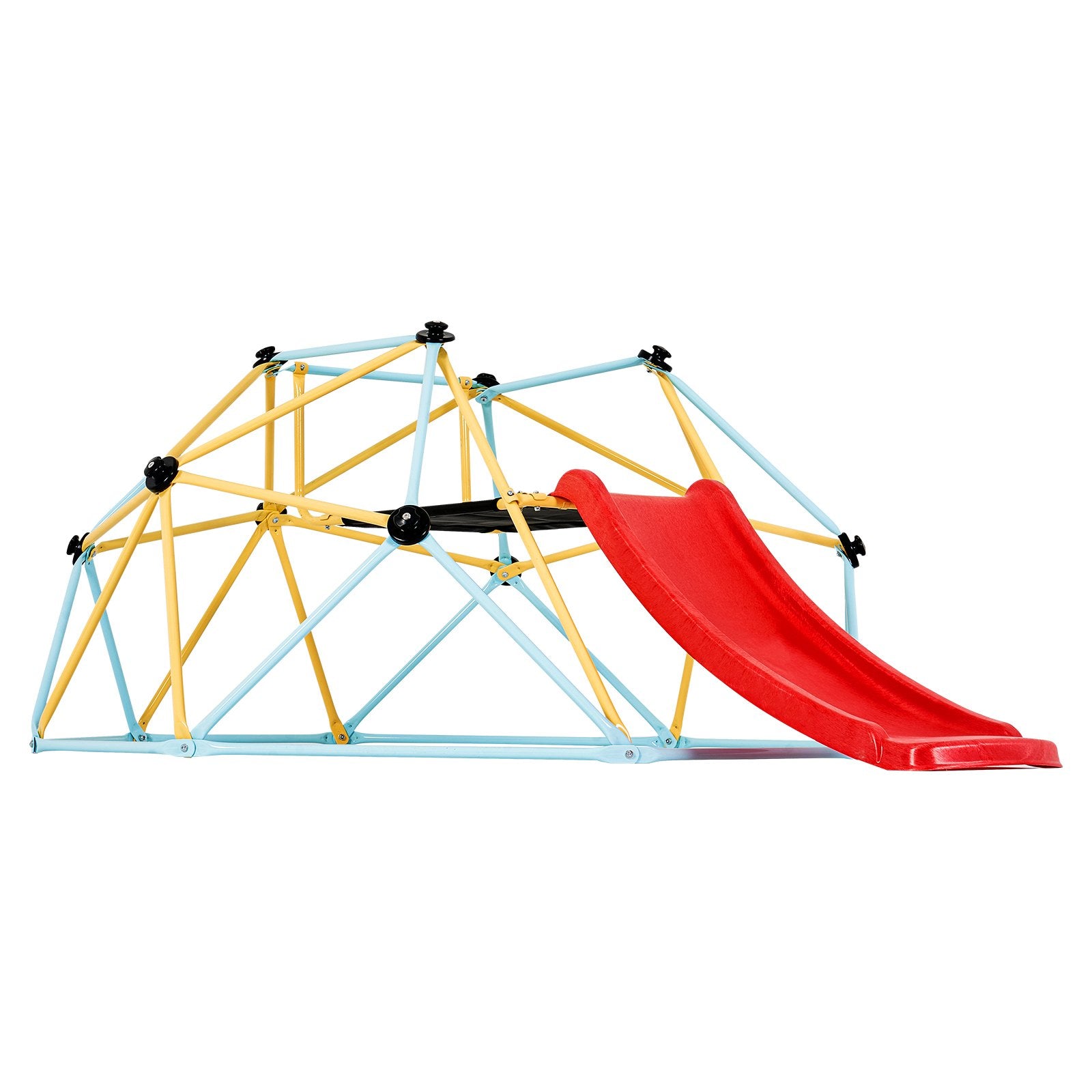 Outdoor Play Equipment: VEVOR Climbing Dome, 8FT Geometric Dome Climber with Slide, for Kids 3 to 9 Years Old, Jungle Gym Supports 600LBS and Easy Assembly, with Climbing Grip, Outdoor and Indoor Play Equipment for Kids