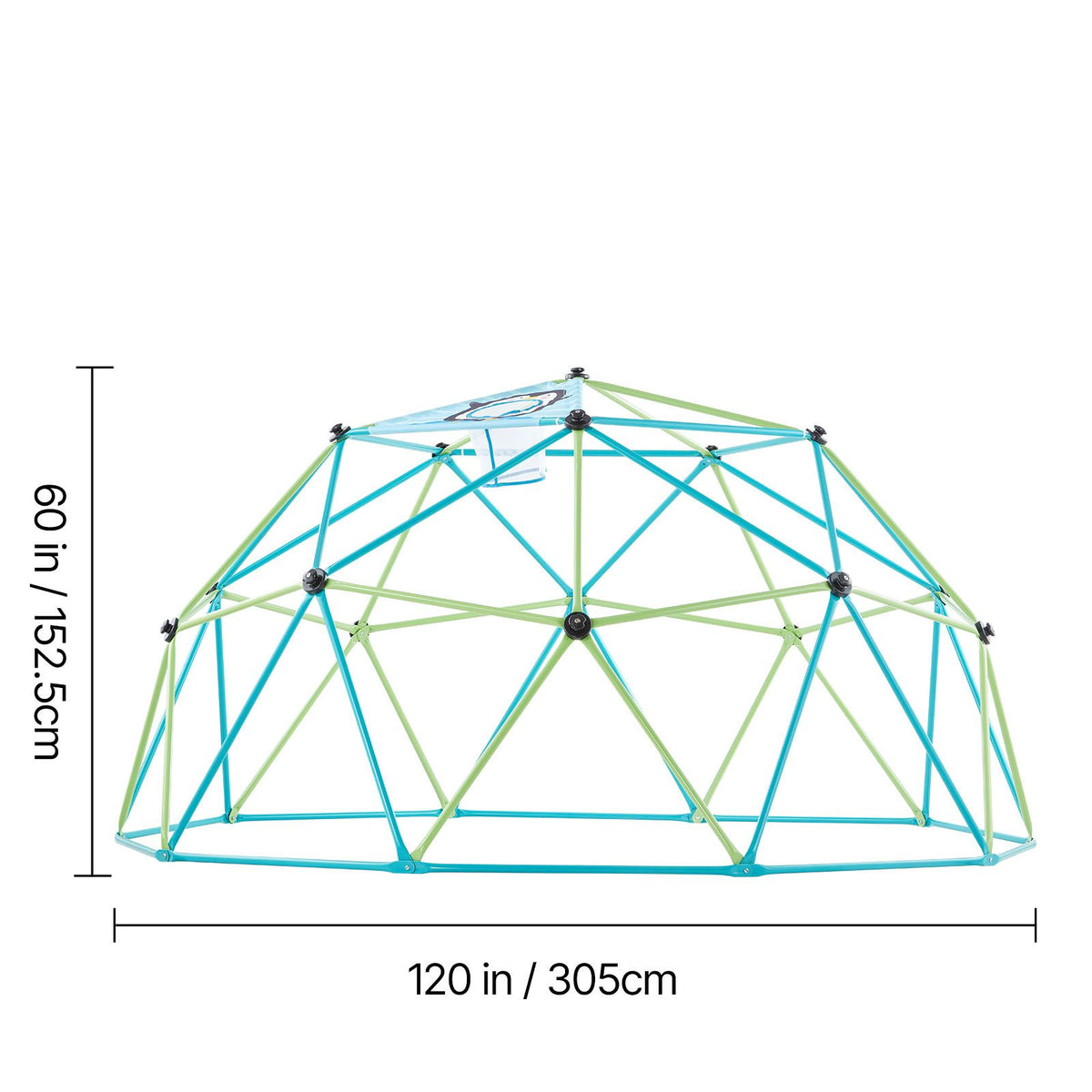 Climbing Dome, 305cm Geometric Dome Climber for Kids, 453kg Loading Jungle Gym Playground with Octopus Net & 2 Basketballs, Easy-Assembly Outdoor Backyard Climbing Toys - Gift for Boys Girls