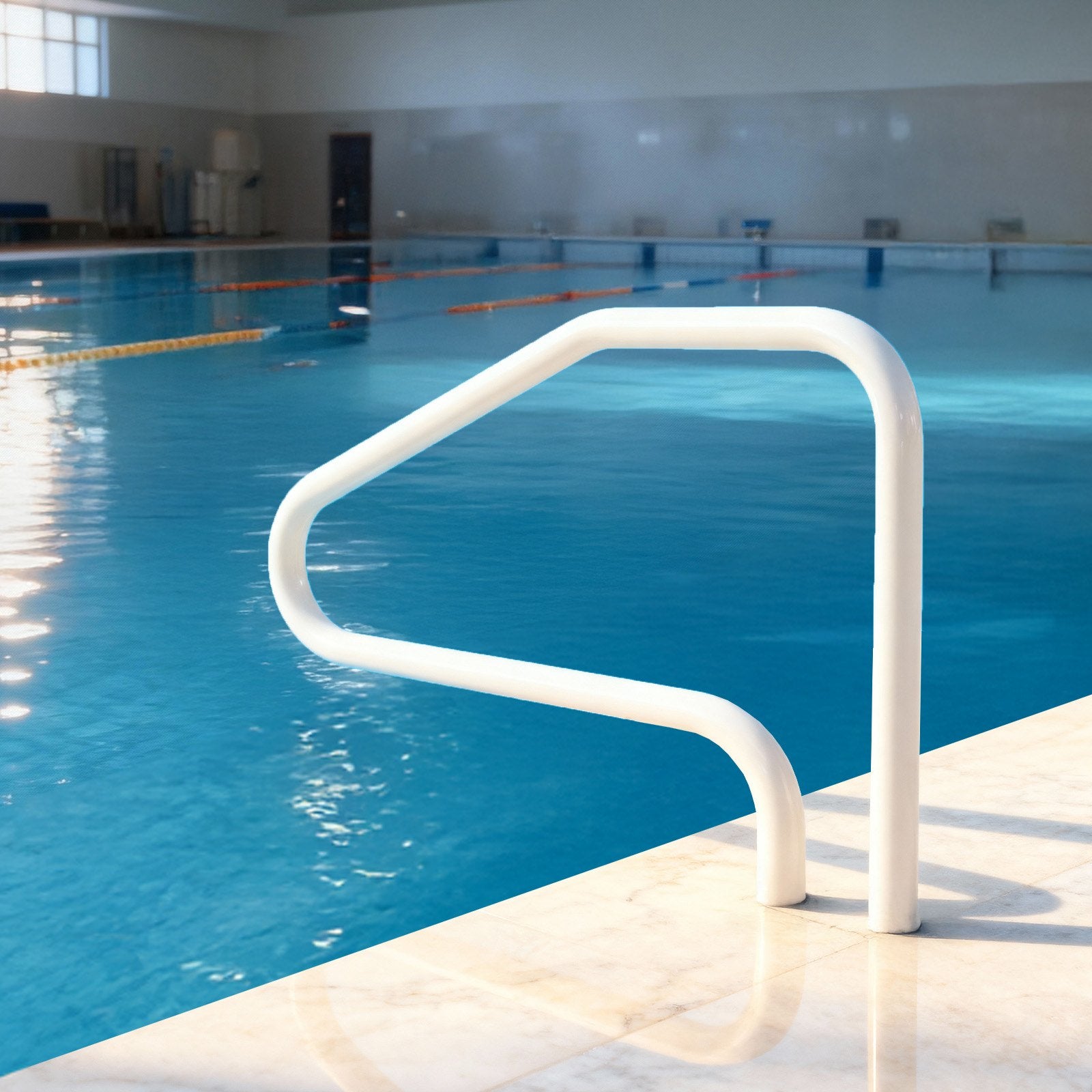 Swimming Pools: VEVOR Pool Rail, 122 x 81.3 cm Pool Handrail, 100kg Load Capacity Heavy Duty Stainless Steel Swimming Handrail, Seamless Welding, Recessed or Base Mount, for Poolside, Water Parks, Spa Centers