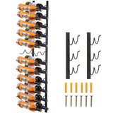 Wine Racks: VEVOR Wall Mounted Wine Rack, 12x2 Bottles Wine Holder Towel Rack, Black Steel Vertical Wine Rack, Modern Decorative Wall Mounted Wine Bottle Holder, Forward Design Simple Storage Wall Rack 48x11x1 In