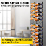 Wine Racks: VEVOR Wall Mounted Wine Rack, 12x2 Bottles Wine Holder Towel Rack, Black Steel Vertical Wine Rack, Modern Decorative Wall Mounted Wine Bottle Holder, Forward Design Simple Storage Wall Rack 48x11x1 In