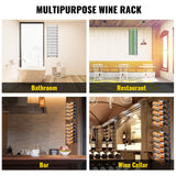 Wine Racks: VEVOR Wall Mounted Wine Rack, 12x2 Bottles Wine Holder Towel Rack, Black Steel Vertical Wine Rack, Modern Decorative Wall Mounted Wine Bottle Holder, Forward Design Simple Storage Wall Rack 48x11x1 In