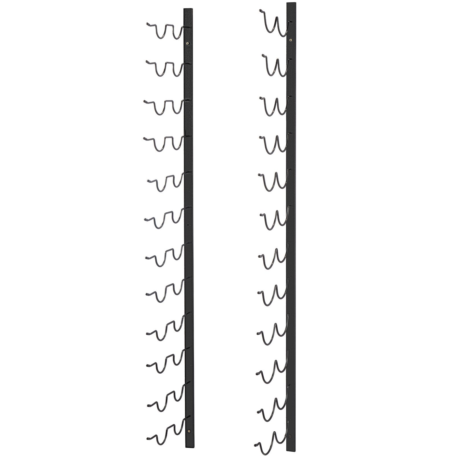 Wine Racks: VEVOR Wall Mounted Wine Rack, 12x2 Bottles Wine Holder Towel Rack, Black Steel Vertical Wine Rack, Modern Decorative Wall Mounted Wine Bottle Holder, Forward Design Simple Storage Wall Rack 48x11x1 In