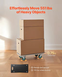 Furniture: VEVOR Furniture Dolly, 551 lbs Load Capacity, Furniture Moving Dollies with 4 TPR Silent Wheels, Rectangle Multifunctional Flat Dolly for Piano Furniture Couch Washing Machine Fridge, 2 Pack, Black