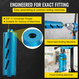 Saw Accessories: VEVOR Dry Core Drill Bit,  88.9 mm Diameter 11 Threaded, 241.3mm Depth Diamond Coring Bore Tool with a Pilot Bit &  Blade, Masonry Hole Saw Bits for Hard Concrete Brick