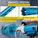 Saw Accessories: VEVOR Dry Core Drill Bit,  88.9 mm Diameter 11 Threaded, 241.3mm Depth Diamond Coring Bore Tool with a Pilot Bit &  Blade, Masonry Hole Saw Bits for Hard Concrete Brick