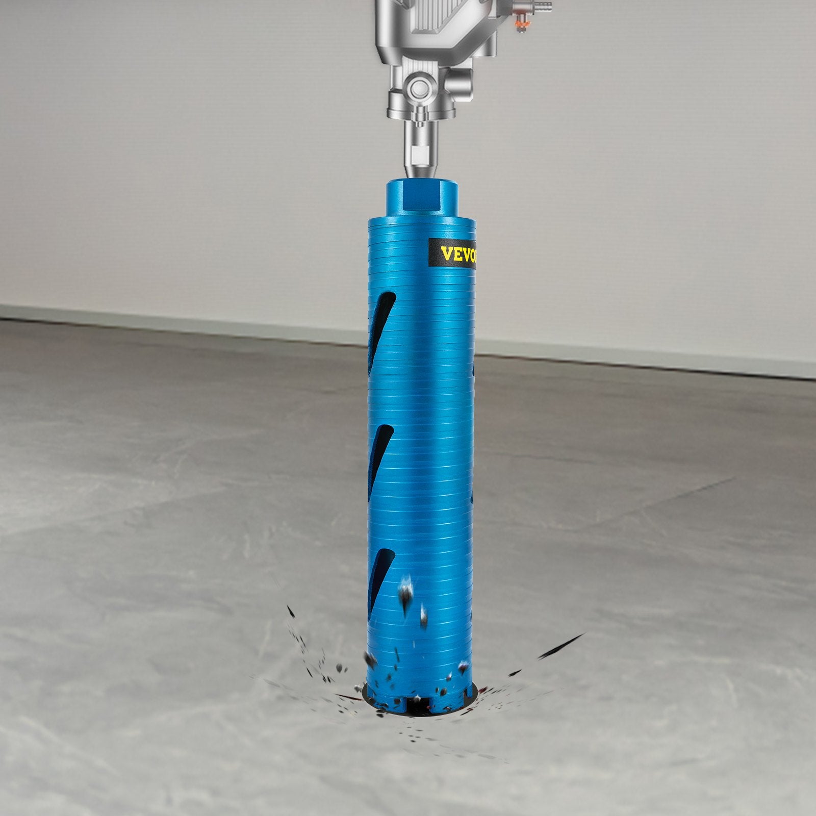 Saw Accessories: VEVOR Dry Core Drill Bit,  88.9 mm Diameter 11 Threaded, 241.3mm Depth Diamond Coring Bore Tool with a Pilot Bit &  Blade, Masonry Hole Saw Bits for Hard Concrete Brick