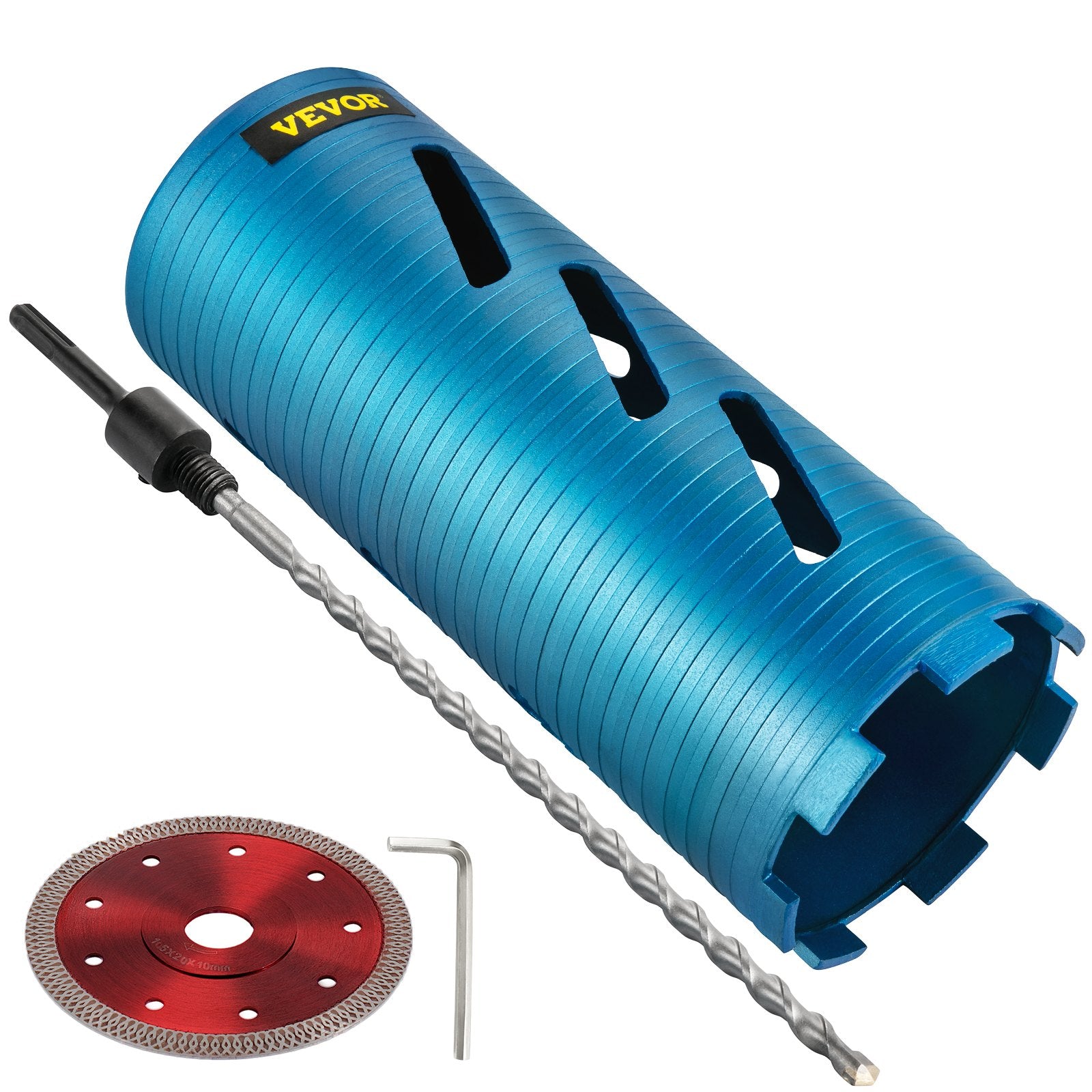 Drill & Screwdriver Accessories: VEVOR Core Drill Diamond Dry Coring Bit 4" with Pilot Bit for Hard Concrete