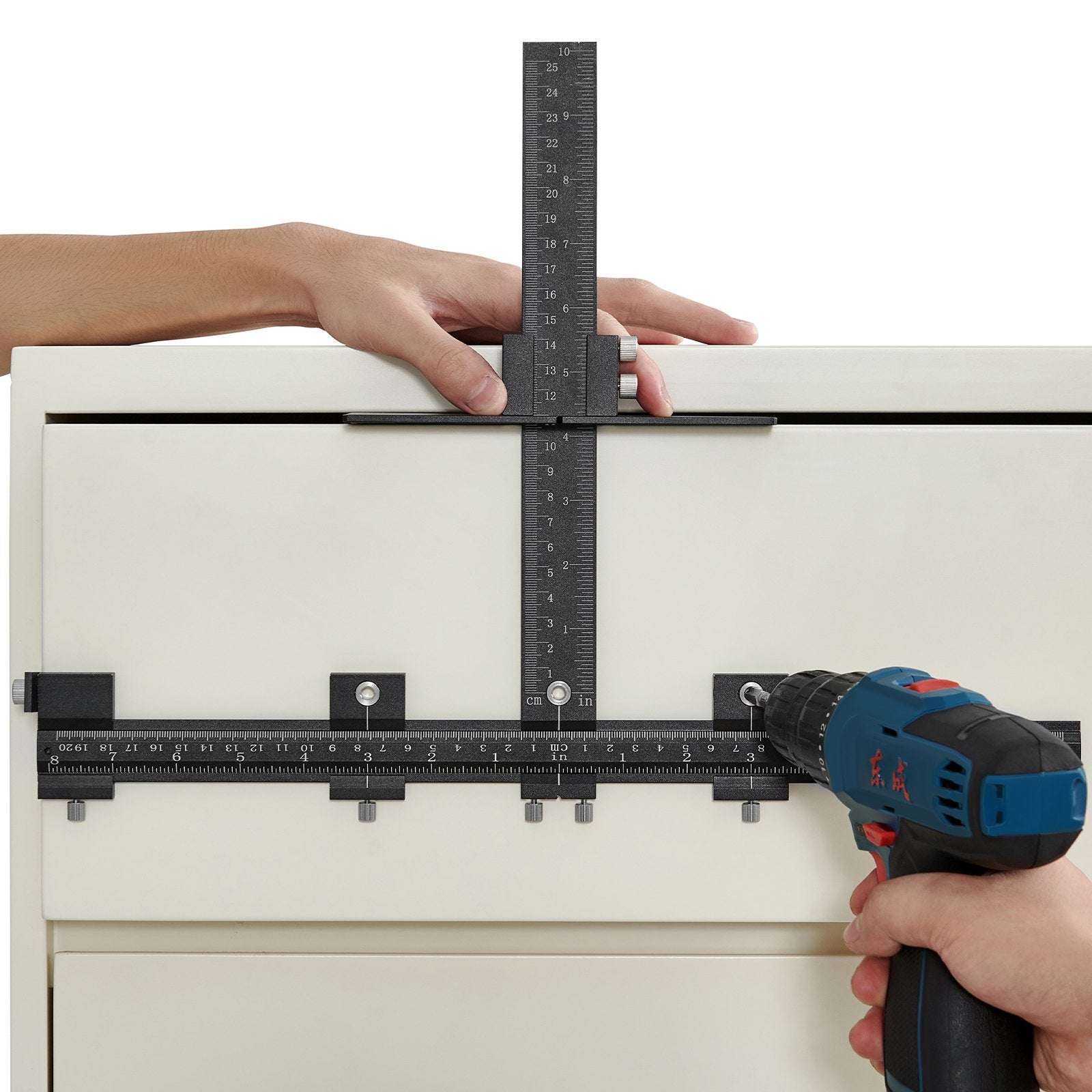 Bird Cage Accessories: VEVOR Cabinet Hardware Jig, Aluminum Alloy Cabinet Handle Jig with Center Punch, Adjustable Cabinet Hardware Template Tool, for Installation of Door Drawer Front Knobs Handles and Pulls