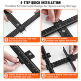 Bird Cage Accessories: VEVOR Cabinet Hardware Jig, Aluminum Alloy Cabinet Handle Jig with Center Punch, Adjustable Cabinet Hardware Template Tool, for Installation of Door Drawer Front Knobs Handles and Pulls