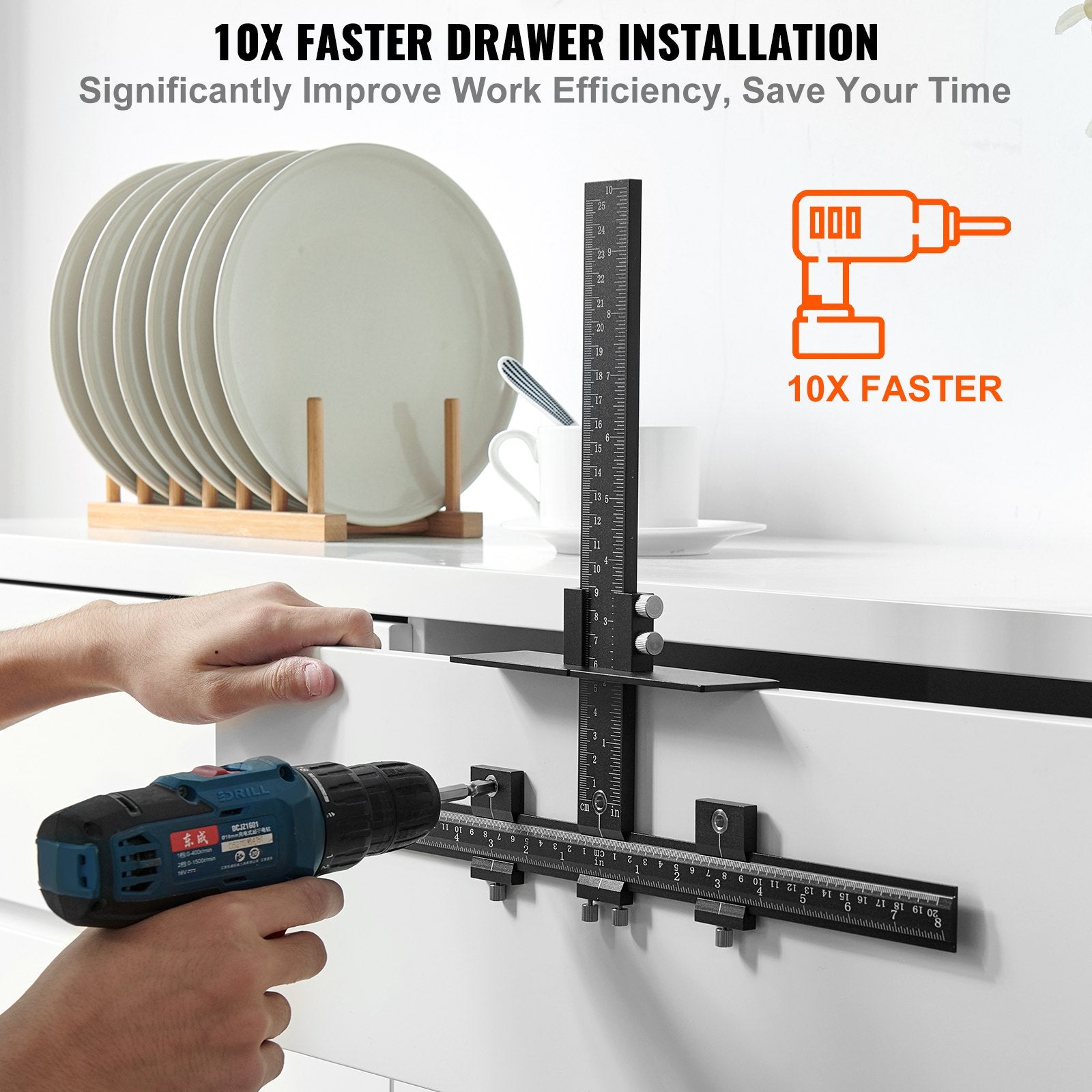 Bird Cage Accessories: VEVOR Cabinet Hardware Jig, Aluminum Alloy Cabinet Handle Jig with Center Punch, Adjustable Cabinet Hardware Template Tool, for Installation of Door Drawer Front Knobs Handles and Pulls