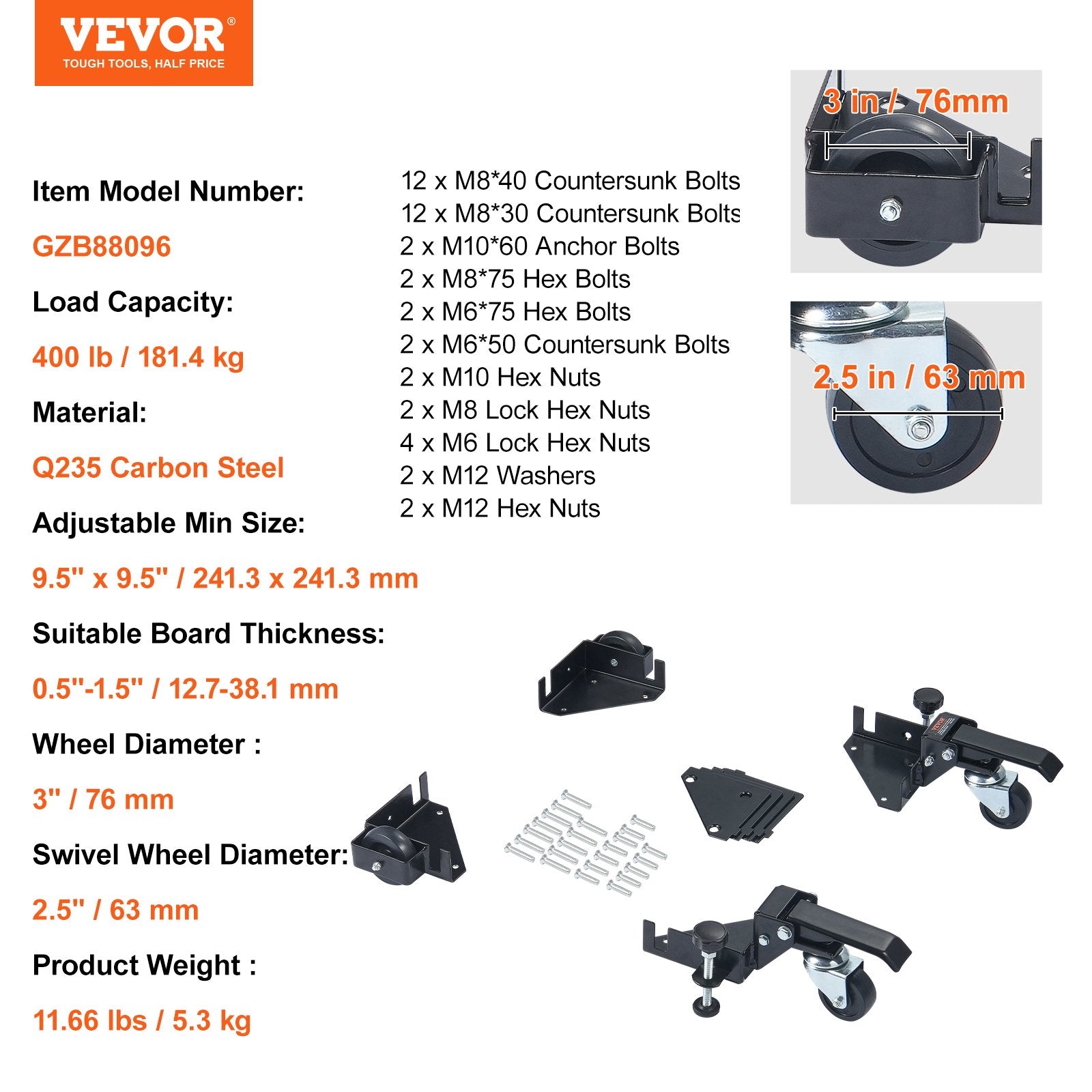 Camera Accessories: VEVOR Mobile Base, 181.4 kg Capacity, Adjustable from 241.3 x 241.3 mm to Infinity, Heavy Duty Universal Mobile Base Stand with Swivel Wheels, for Woodworking Equipment, Bandsaw, Power Tools, Machines