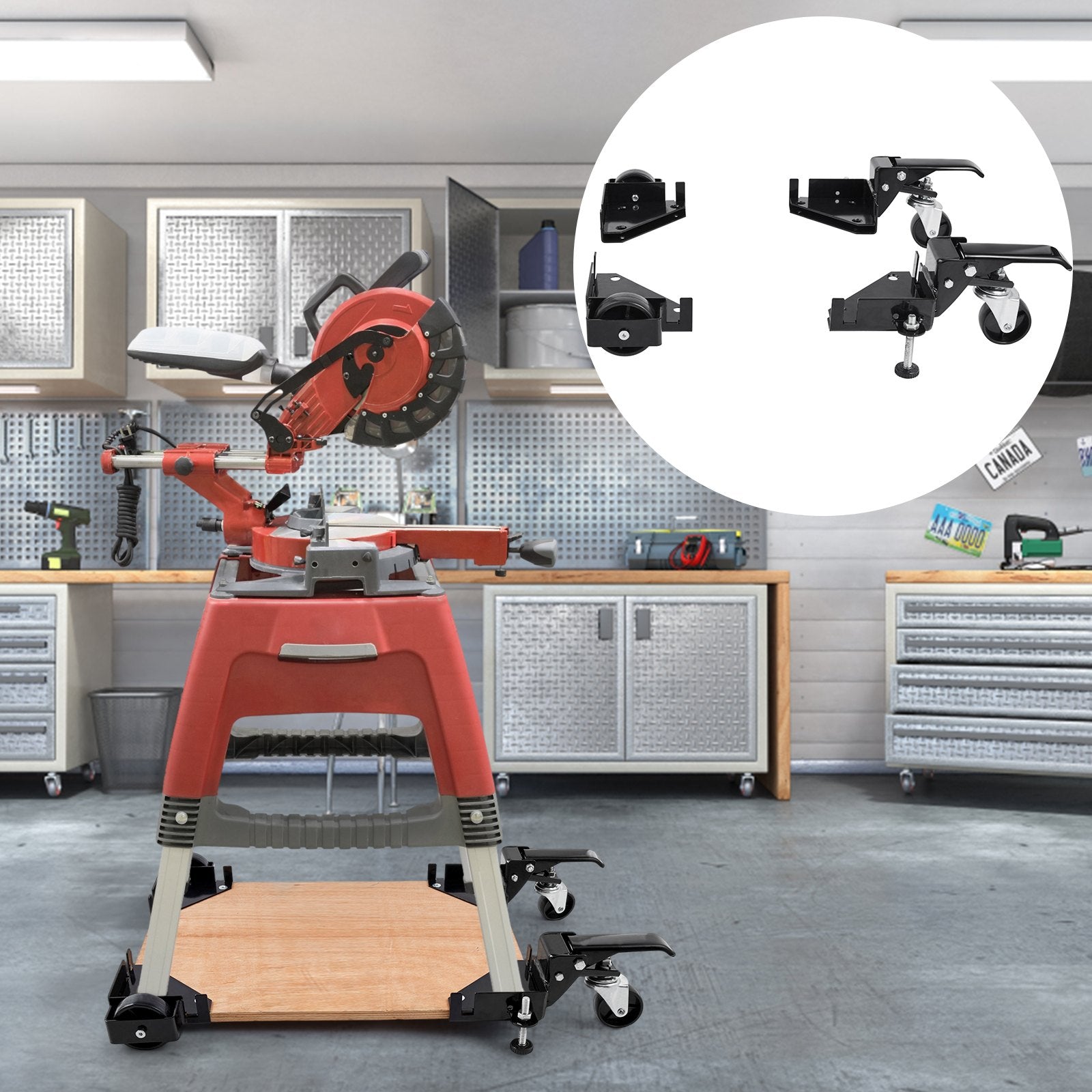 Camera Accessories: VEVOR Mobile Base, 181.4 kg Capacity, Adjustable from 241.3 x 241.3 mm to Infinity, Heavy Duty Universal Mobile Base Stand with Swivel Wheels, for Woodworking Equipment, Bandsaw, Power Tools, Machines