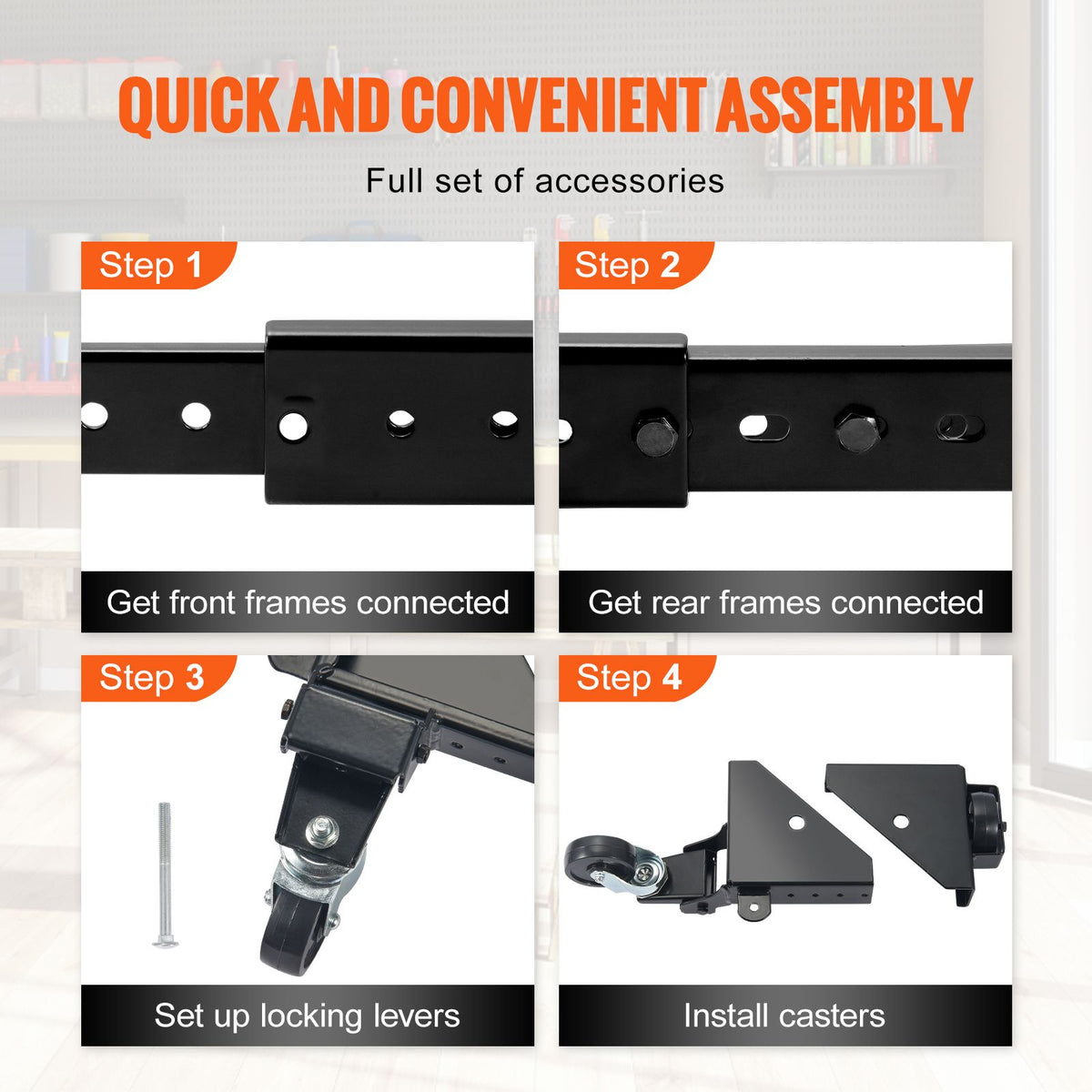 Mobile Base, 226.8 kg Capacity, Adjustable from 304 x 304 mm to 914 x 914 mm, Heavy Duty Universal Mobile Base Stand with Swivel Wheels, for Woodworking Equipment, Bandsaw, Power Tools, Machines