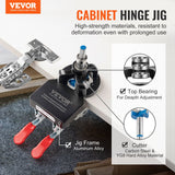 Hand Tools: VEVOR 35 mm Concealed Door Hinge Jig, Aluminum Alloy Cabinet Hinge Jig, Accurate Locking Dual Clamp Fixation Hinge Drill Jig with Accessories, Woodworking Tool for Doors Cabinets Hinges Mounting