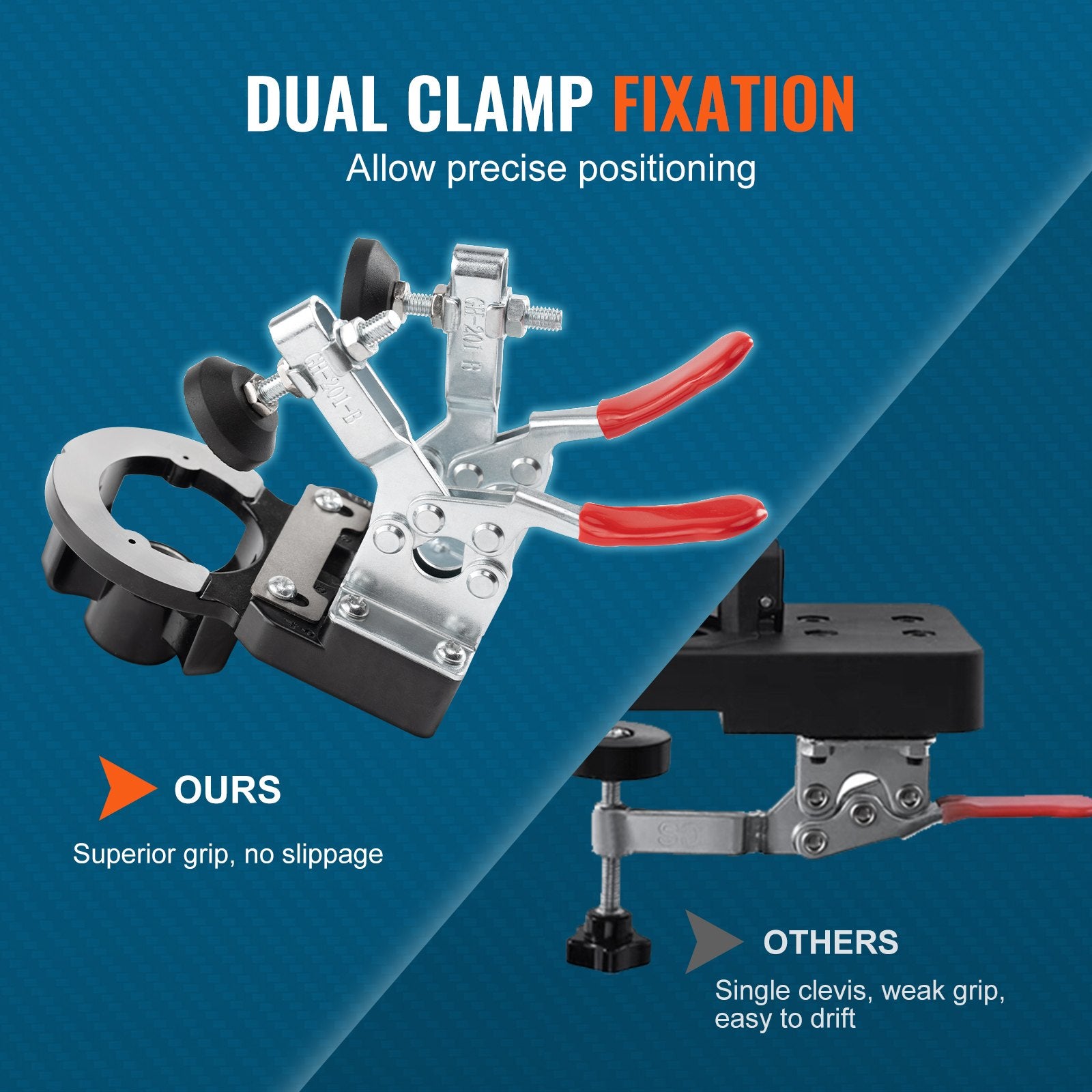 Hand Tools: VEVOR 35 mm Concealed Door Hinge Jig, Aluminum Alloy Cabinet Hinge Jig, Accurate Locking Dual Clamp Fixation Hinge Drill Jig with Accessories, Woodworking Tool for Doors Cabinets Hinges Mounting