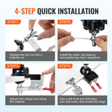 Hand Tools: VEVOR 35 mm Concealed Door Hinge Jig, Aluminum Alloy Cabinet Hinge Jig, Accurate Locking Dual Clamp Fixation Hinge Drill Jig with Accessories, Woodworking Tool for Doors Cabinets Hinges Mounting