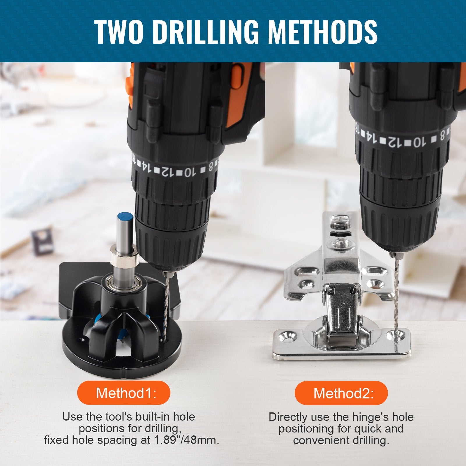 Hand Tools: VEVOR 35 mm Concealed Door Hinge Jig, Aluminum Alloy Cabinet Hinge Jig, Accurate Locking Dual Clamp Fixation Hinge Drill Jig with Accessories, Woodworking Tool for Doors Cabinets Hinges Mounting