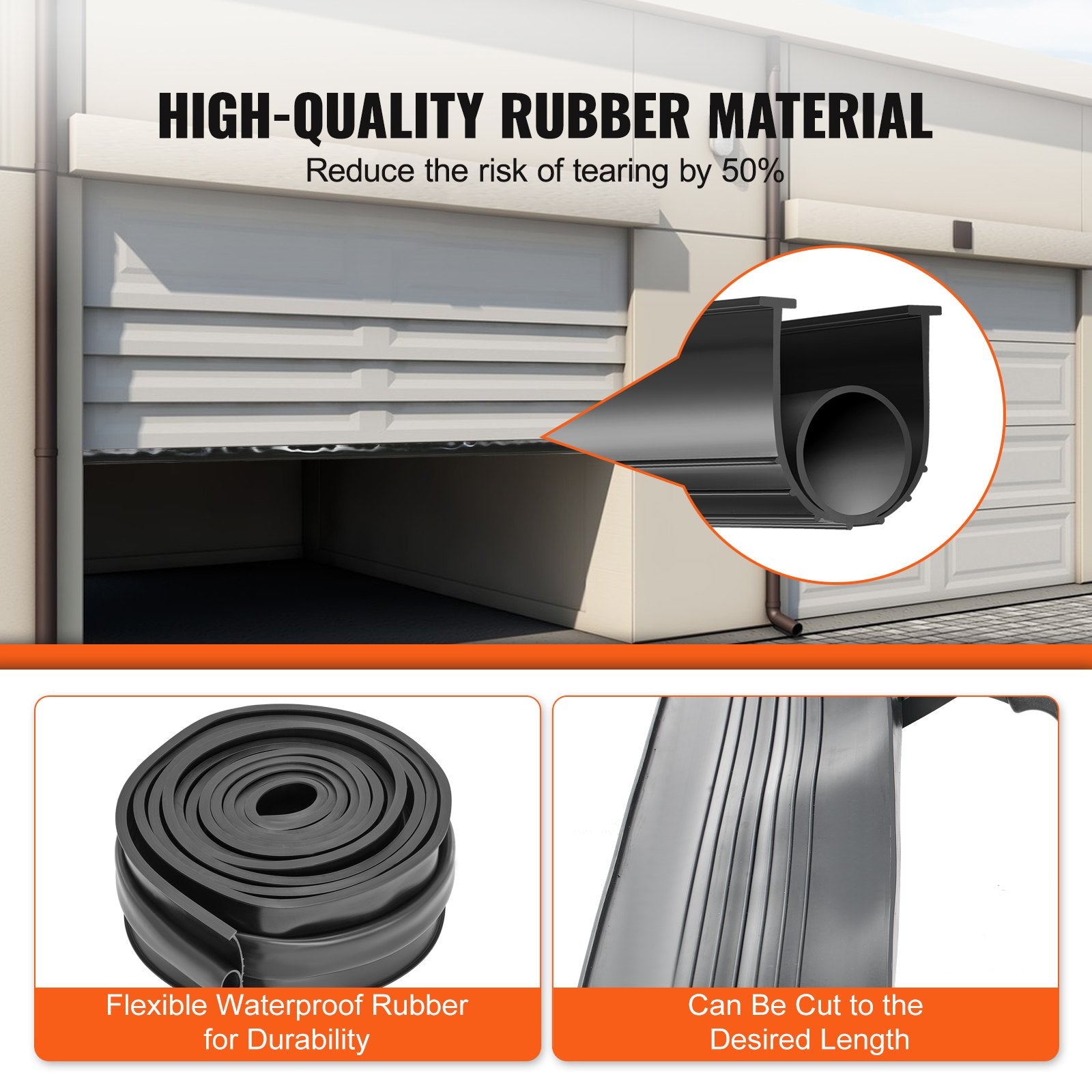 Automotive Repair & Speciality Tools: VEVOR Garage Door Seals Bottom Rubber, U Shape +O Ring Combination Garage Door Bottom Weather Seal, 10ft Weatherproofing Garage Door Seal, 5/16 inch T-ends and 3 3/4 inch Width, for Doors, Black