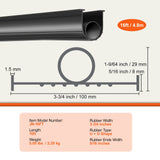 Shipping Supplies: VEVOR Garage Door Seals Bottom Rubber, U Shape +O Ring Combination Garage Door Bottom Weather Seal, 16ft Weatherproofing Garage Door Seal, 5/16 inch T-ends and 3 3/4 inch Width, for Doors, Black