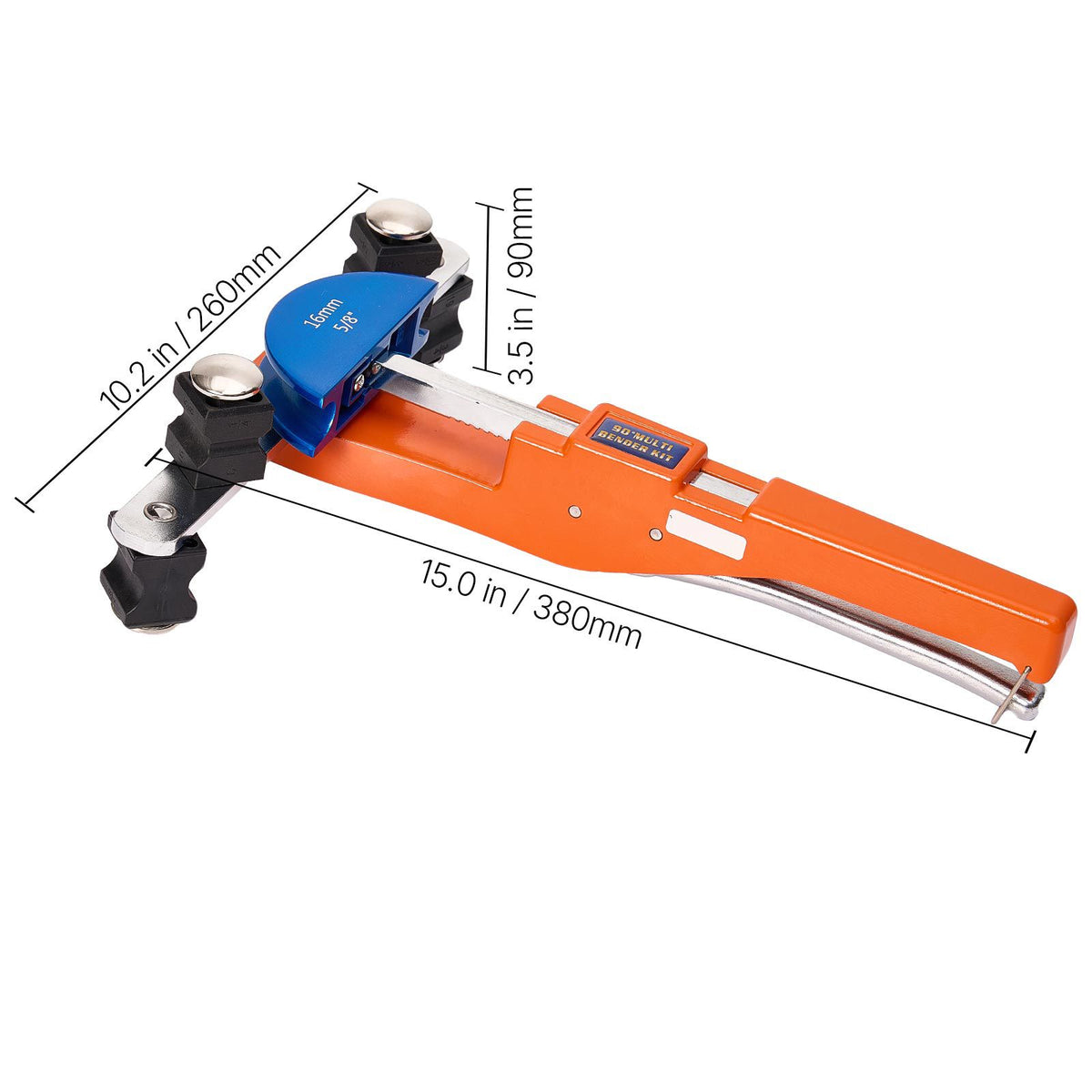 Tubing Bender Kit, 6 mm to 22 mm, Compact Ratcheting Tube Pipe Bender, Forward/Reverse Hand Bending Tool, with 7 Color Aluminium Alloy Dies, for Copper HVAC Air Conditioning Refrigeration Repair