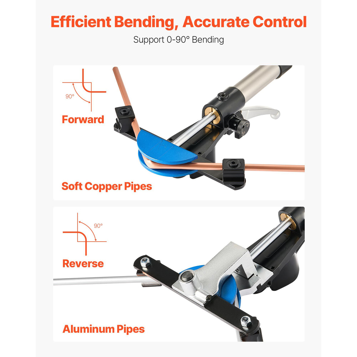 Hydraulic Tubing Bender Kit, 6 mm to 22 mm, Copper Tube Pipe Bender, Forward/Reverse HVAC Bending Tool, with 7 Color Aluminium Alloy Dies, for HVAC Air Conditioning Refrigeration Auto Repair