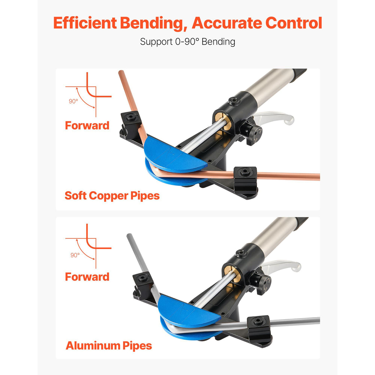 Hydraulic Tubing Bender Kit, 6 mm to 22 mm, Copper Tube Pipe Bender, HVAC Bending Tool Set, 90° Bend, with 7 Color Aluminium Alloy Dies, for HVAC Air Conditioning Refrigeration Automotive Repair