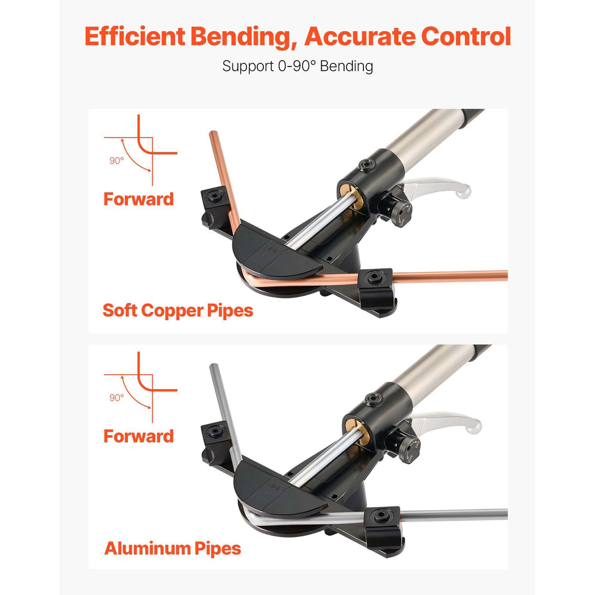 Hydraulic Tubing Bender Kit, 6 mm to 22 mm, Copper Tube Pipe Bender, HVAC Bending Tool Set, 90° Bend, with 7 Aluminium Alloy Dies, for HVAC Air Conditioning Refrigeration Automotive Auto Repair