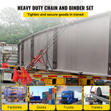 Hand Tools: VEVOR Chain Load Binder, 8 mm Tie Down Kit with 3 Ton Working Load Capacity and Two Grab Hooks, Includes (4) Ratchet Binders - (4) 6.4 m Grade 80 Chains, Transport Load Package for Hauling, Towing