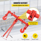 Hand Tools: VEVOR Chain Load Binder, 8 mm Tie Down Kit with 3 Ton Working Load Capacity and Two Grab Hooks, Includes (4) Ratchet Binders - (4) 6.4 m Grade 80 Chains, Transport Load Package for Hauling, Towing