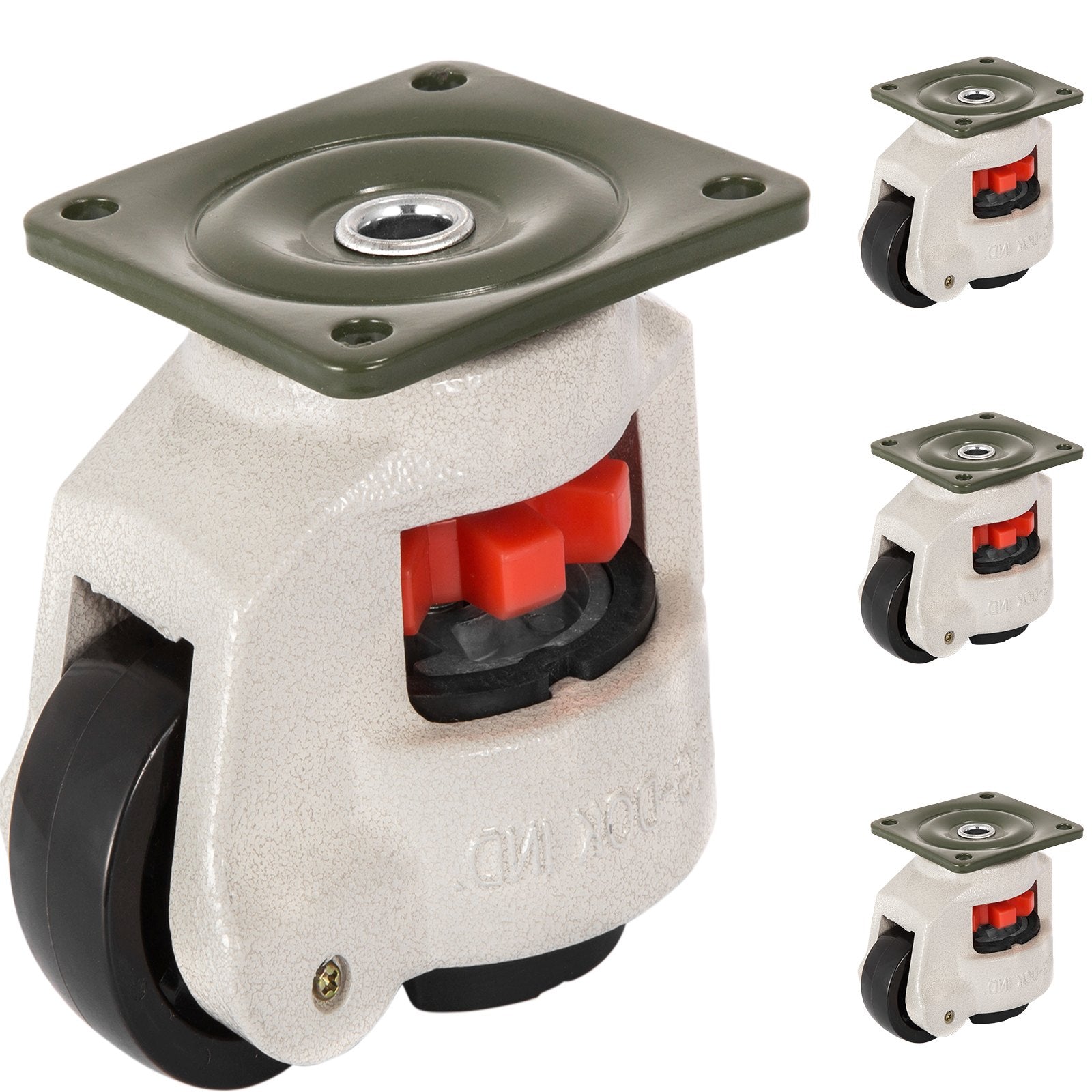 Desktops & Accessories: VEVOR 4 Pack Leveling Casters GD-60F Plate Mounted Footmaster Leveling Caster 551kg per Leveling Caster Wheels Nylon Wheel and NBR Pad(GD-60F)