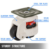 Desktops & Accessories: VEVOR 4 Pack Leveling Casters GD-60F Plate Mounted Footmaster Leveling Caster 551kg per Leveling Caster Wheels Nylon Wheel and NBR Pad(GD-60F)