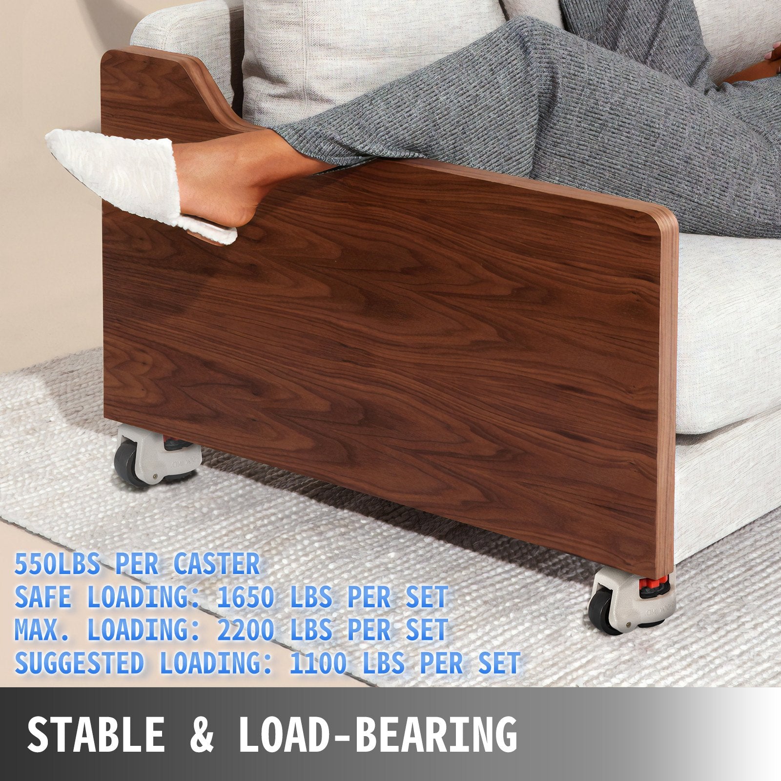 Desktops & Accessories: VEVOR 4 Pack Leveling Casters GD-60F Plate Mounted Footmaster Leveling Caster 551kg per Leveling Caster Wheels Nylon Wheel and NBR Pad(GD-60F)