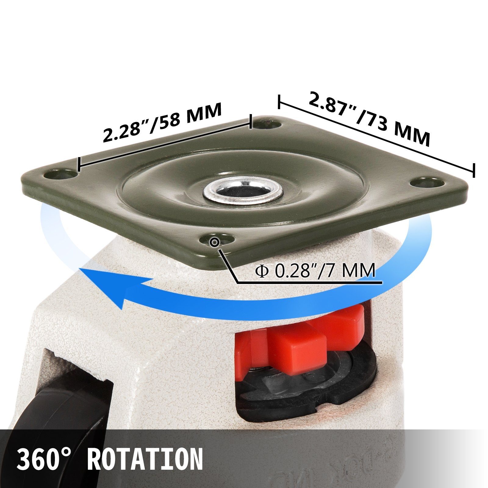 Desktops & Accessories: VEVOR 4 Pack Leveling Casters GD-60F Plate Mounted Footmaster Leveling Caster 551kg per Leveling Caster Wheels Nylon Wheel and NBR Pad(GD-60F)