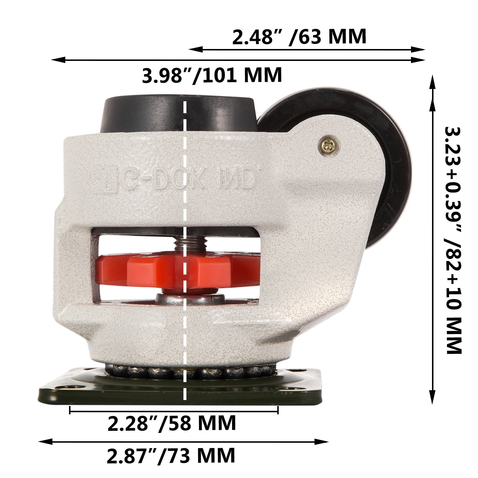 Desktops & Accessories: VEVOR 4 Pack Leveling Casters GD-60F Plate Mounted Footmaster Leveling Caster 551kg per Leveling Caster Wheels Nylon Wheel and NBR Pad(GD-60F)